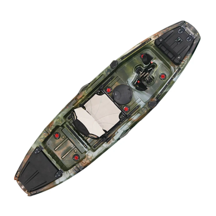 Professional No Inflatable Water Sport Single Sit On Top Foot Pedal Drive Kayak For Ocean Fishing Boat