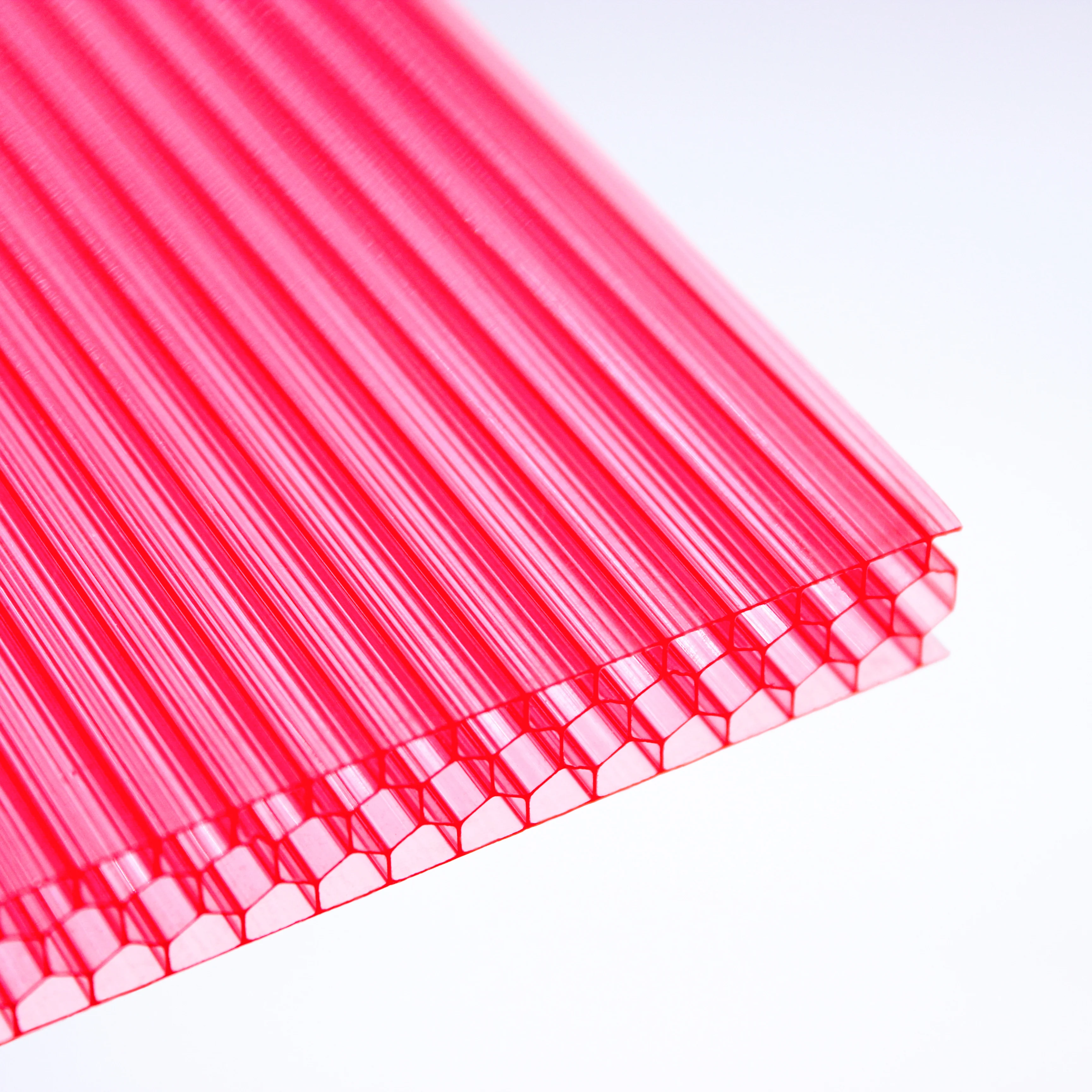 6mm Red Honeycomb Structure Polycarbonate Hollow Sheet
