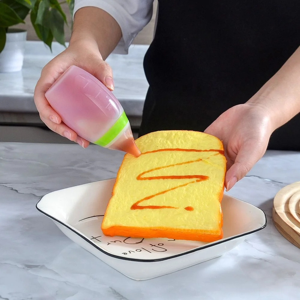 Double-Head Multifunctional Silicone Oil and Seasoning Bottle Brush for Barbecue and Dough Single Brush Design