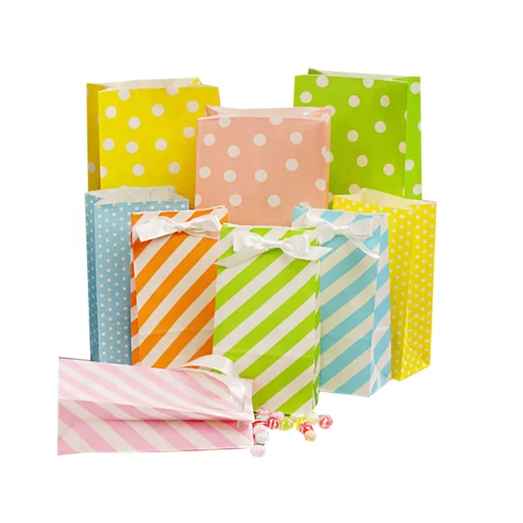 Personalized Color printing kraft paper christmas packaging cookies candy gift party bag