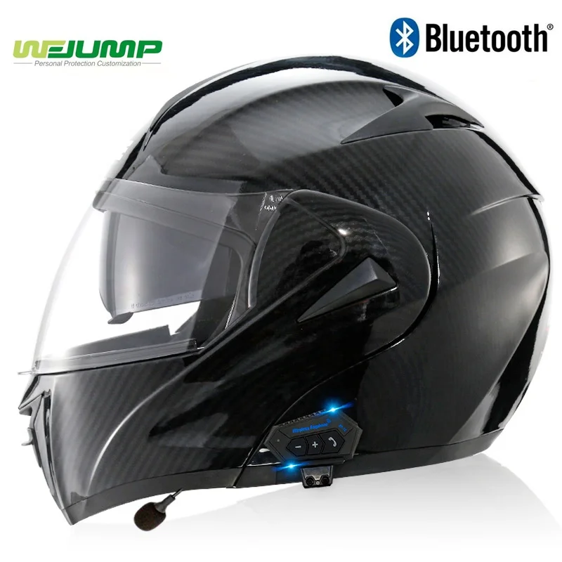 Wejump Carbon Fiber Bluetooth Helmet Headset Motorcycle Bluetooth Headset Intercom