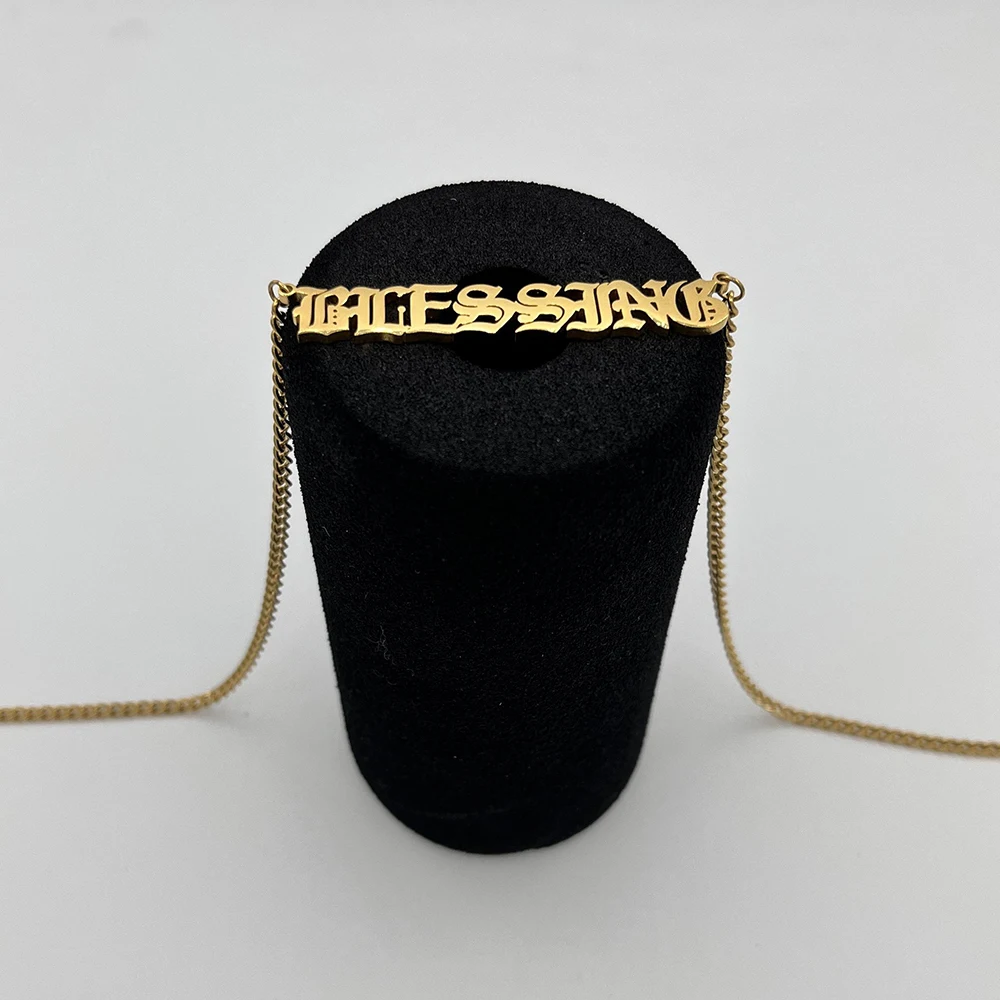 Personalized Custom Name Necklace Gold Plated Mens Stainless Steel Jewelry Cuban Men Chain Nameplate Pendant Necklace