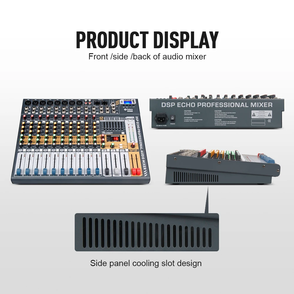 Pro Sound Powered Mixer 12Channel Karaoke professional Multifunction audio mixer DJ console with DSP EFX
