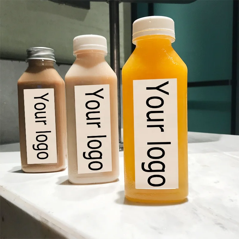 NH H  Sale Square Beverage 8oz 12oz 16oz Juice Bottle With Alu Plastic  Cap 350ml 500ml Plastic Beverage Bottles