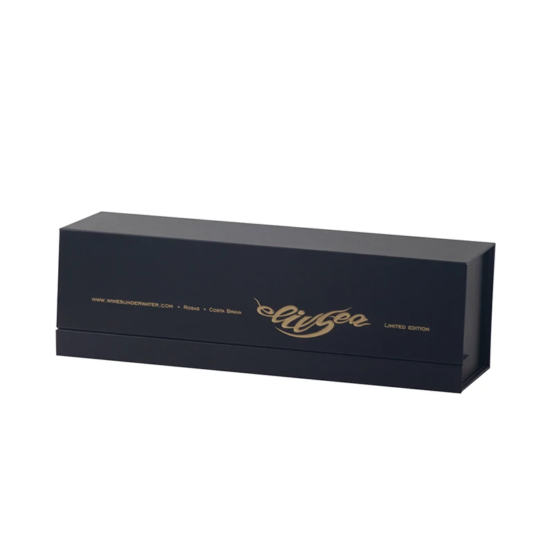 Luxury Magnetic Wine Paper Wine Box For Whisky Packaging Gift Box With Silk Ribbon Handle