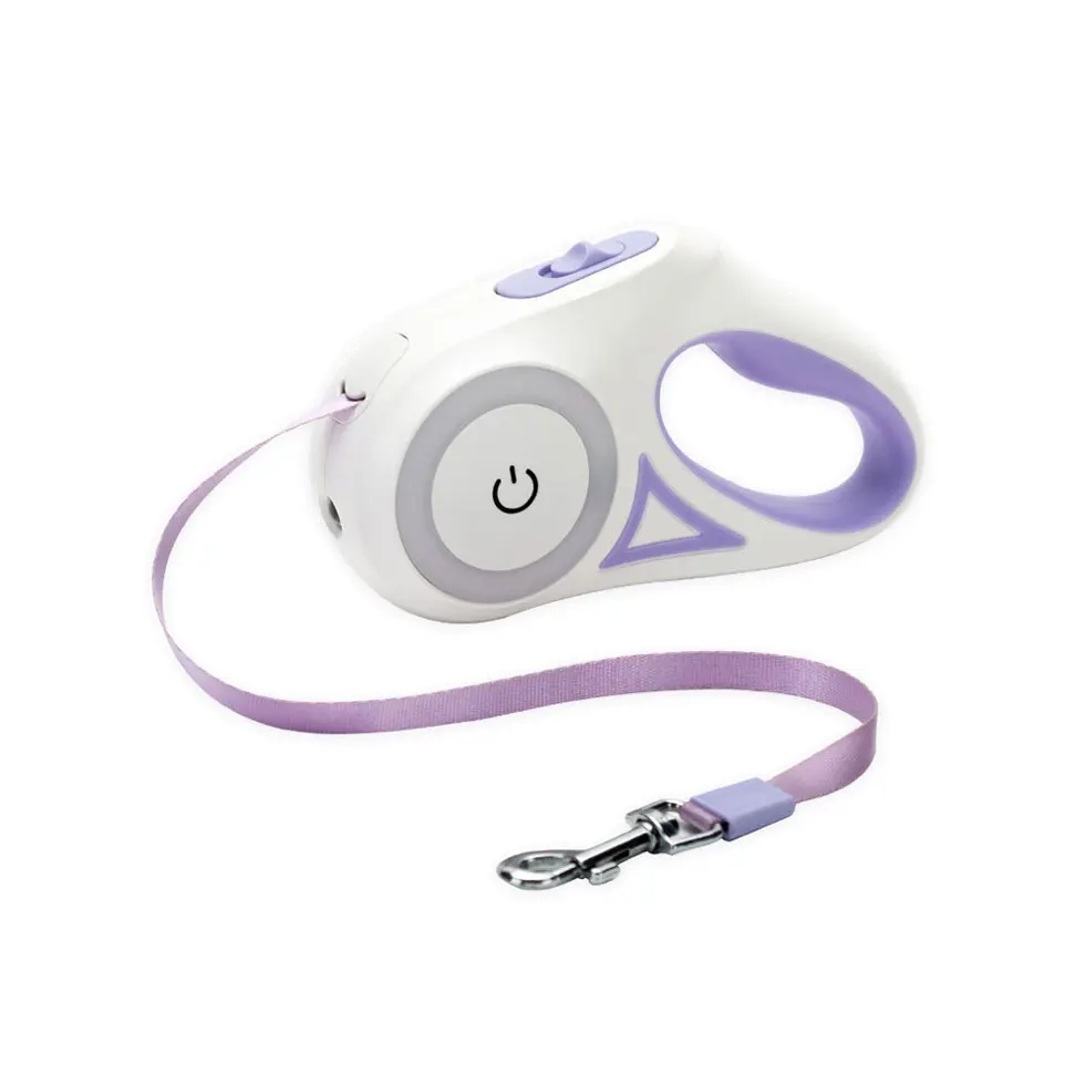 Custom color logo Amazon hot multicolor pet leash Durable automatic led pet dog puppy lead leash no led light portable