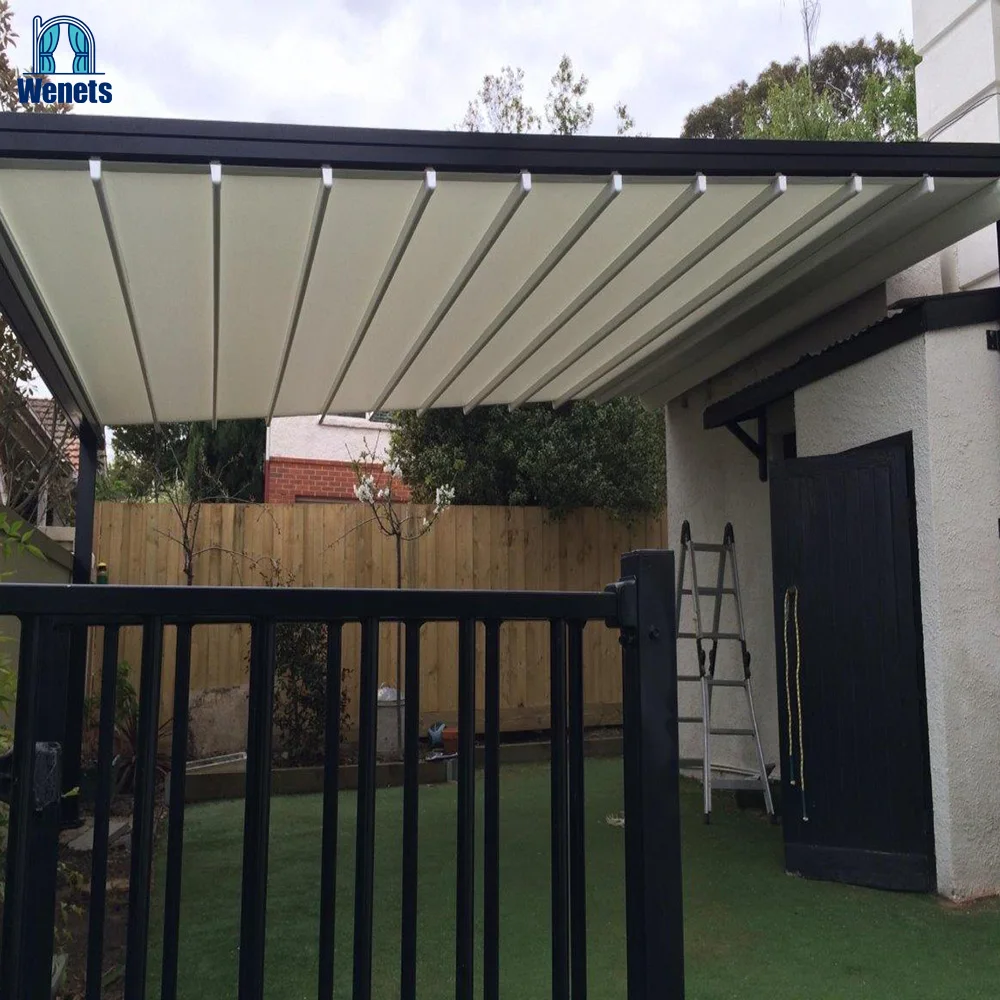 Wholesale price waterproof bioclimatic patio canopy awning motorized and manual folding retractable roof