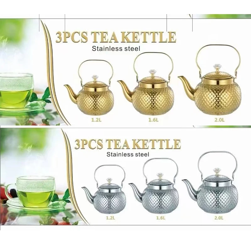 arabic tea pot  Pot Water Kettle Turkish Tea Kettle Middle east Tea pot sets1.2L 1.6L 2.0L