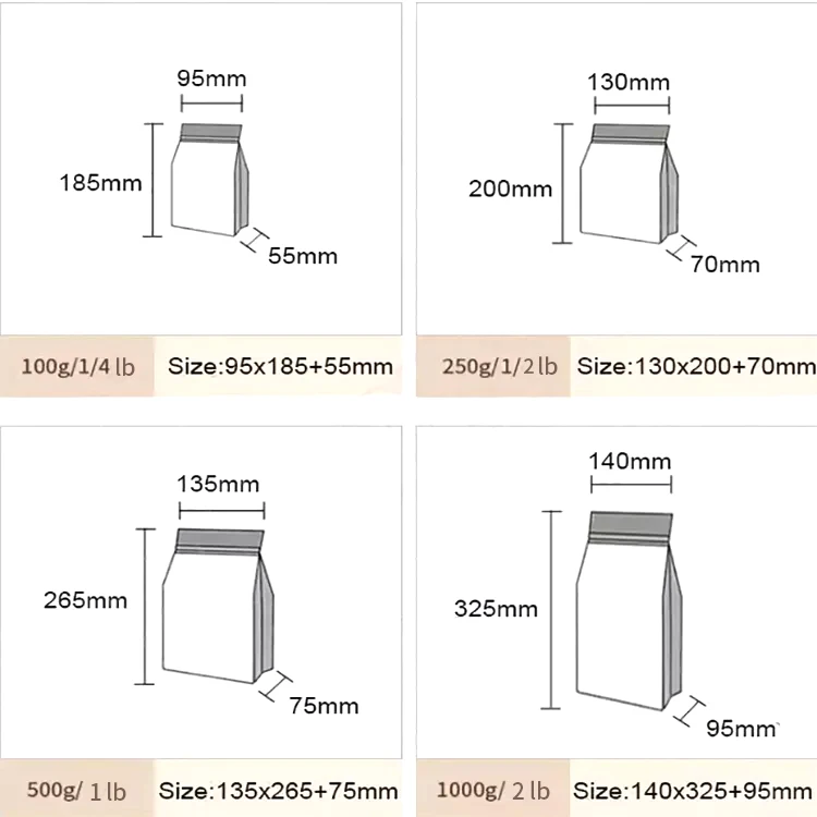 Coffee Bags With Valve Wholesale Hot Sale Classic Coffee Sachet Flat Bottom Bag With Zipper Valve Foil Food Grade Coffee Bags