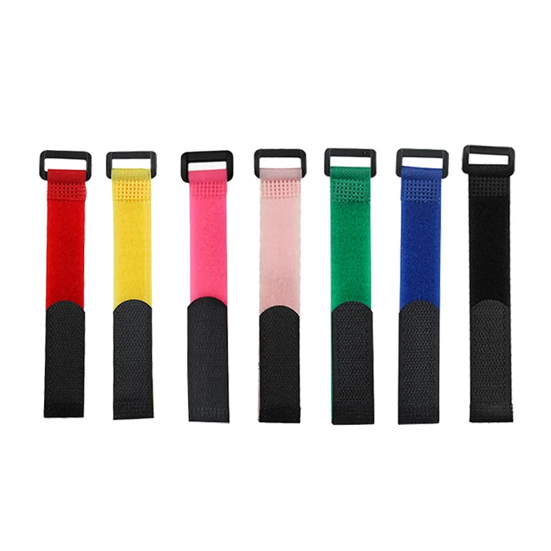 100%Nylon Multi-purpose Hook And Loop Cord Ties Reusable Colorful Adjustable Hook And Loop Strap Cable Tie With Buckle