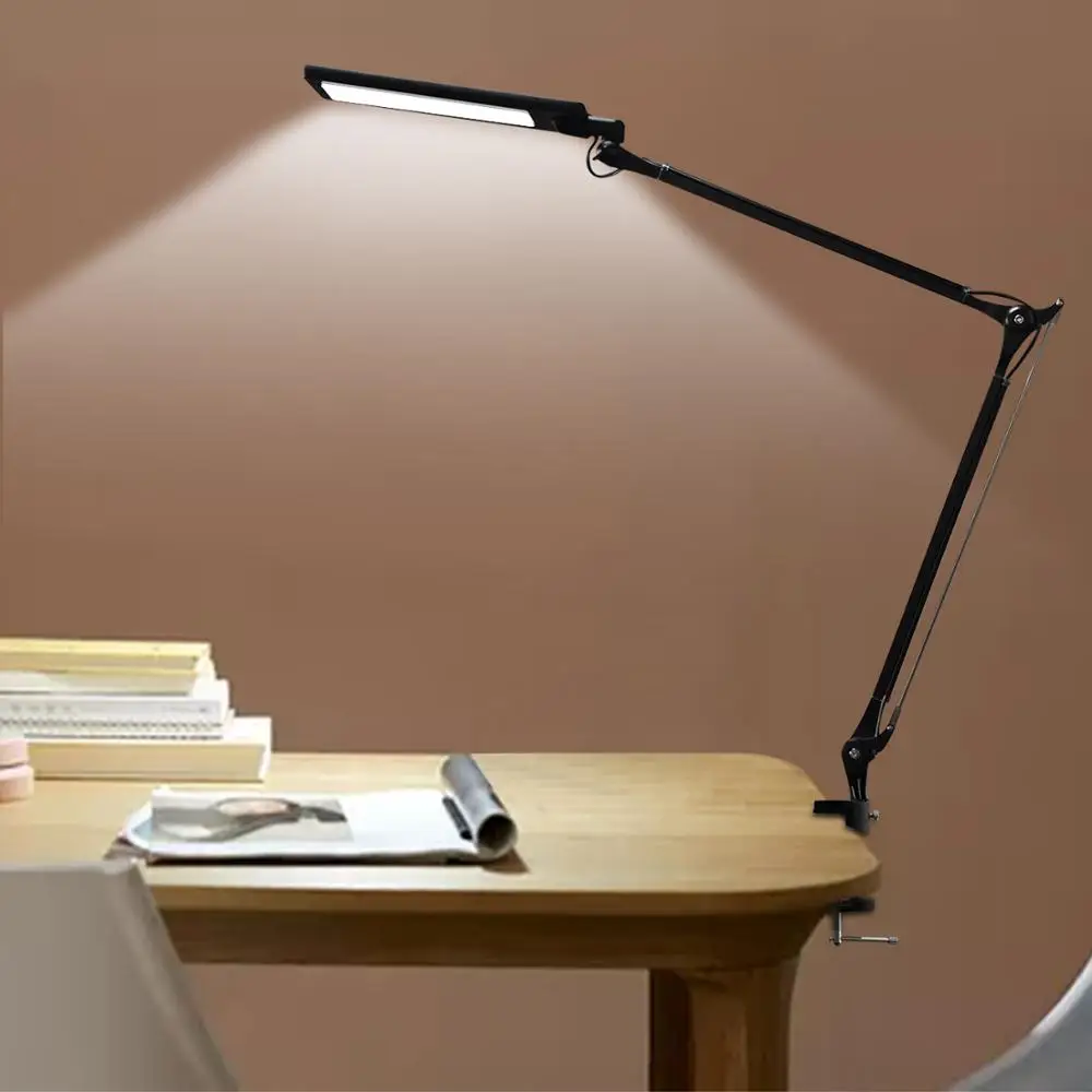 Настольная лампа из алюминиевого материала с регулируемым поворотным рычагом архитектурный светодиодный светильник клипсой для офиса салона красоты и ухода