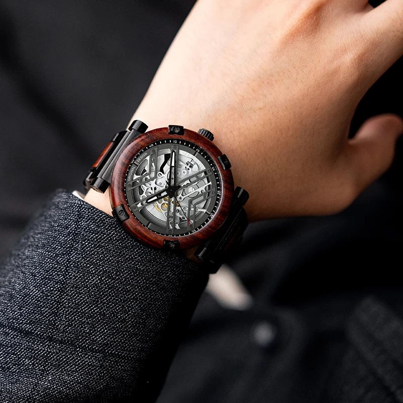 Fast Delivery Festival Gift Japan Original Sport Watch with Luxury Customization Wood Mechanical Low MOQ Dropshipping
