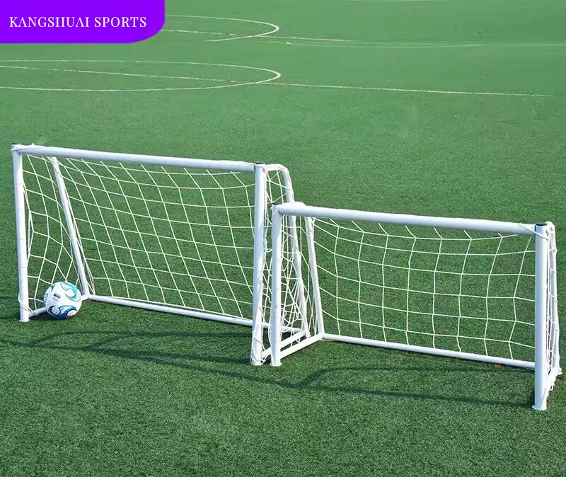 Wholesale customized official standard full size football net goal with factory price steel soccer goal court equipment