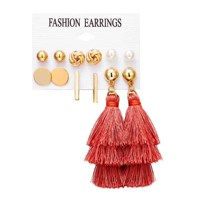 Wholesale 2019 Tassel Earring Multi-Packed Earring Sets For Women and Girls