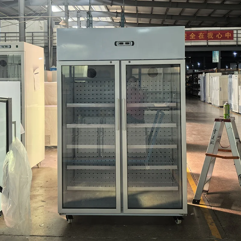 960L 8~20 Degree 2 Glass Doors Medical Pharmacy Refrigerator