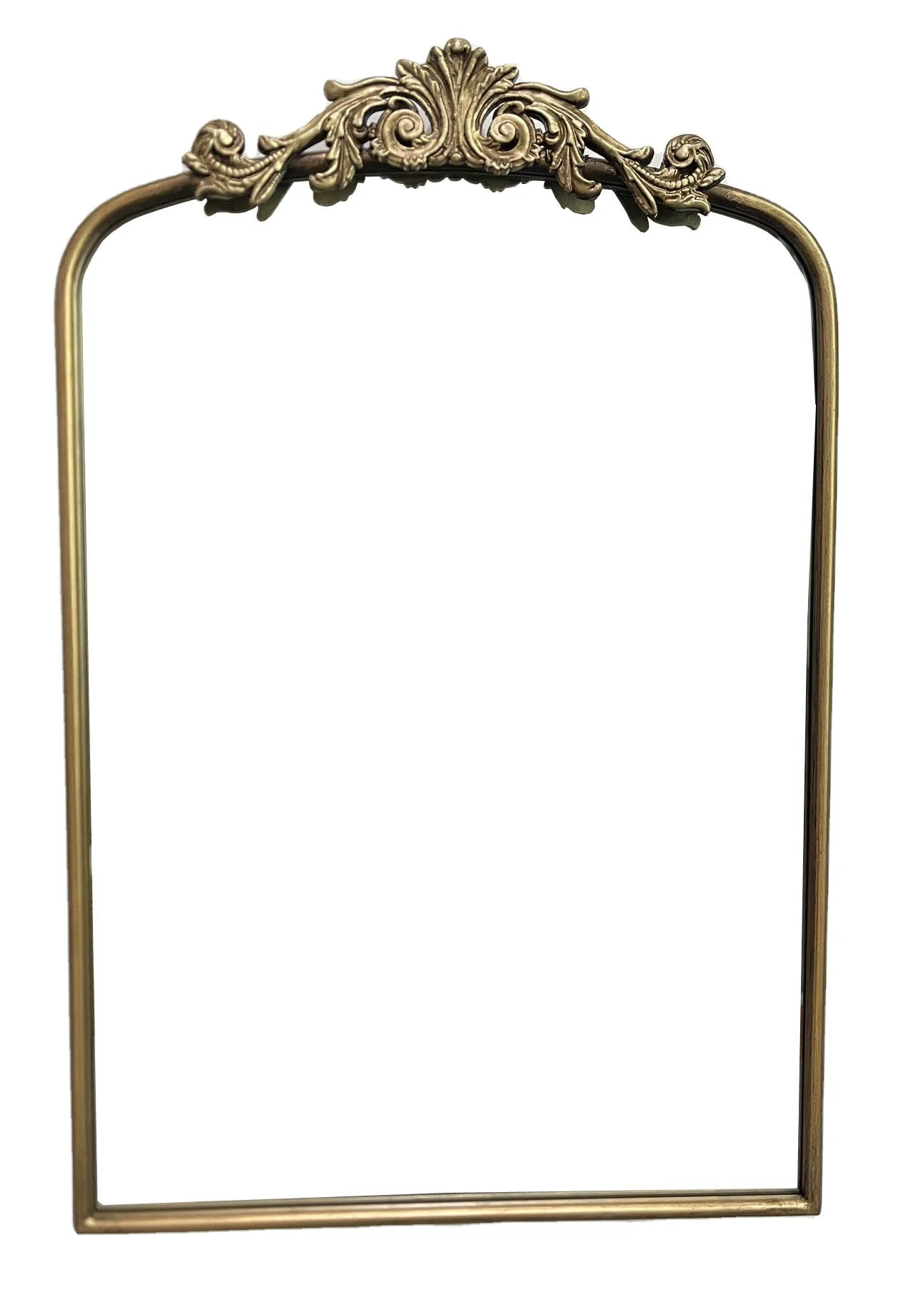 European Vintage Gold Arched Mirror Resin Wall Mirror Decor Iron Frame Mirror Decor for Living Room