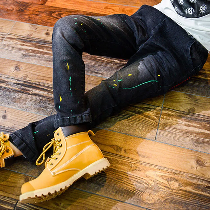 
4-13 Years Children Fashion Clothes Classic Denim Clothing Long Trousers Baby Boy Casual Bowboy Kids Boys Jeans Pants 