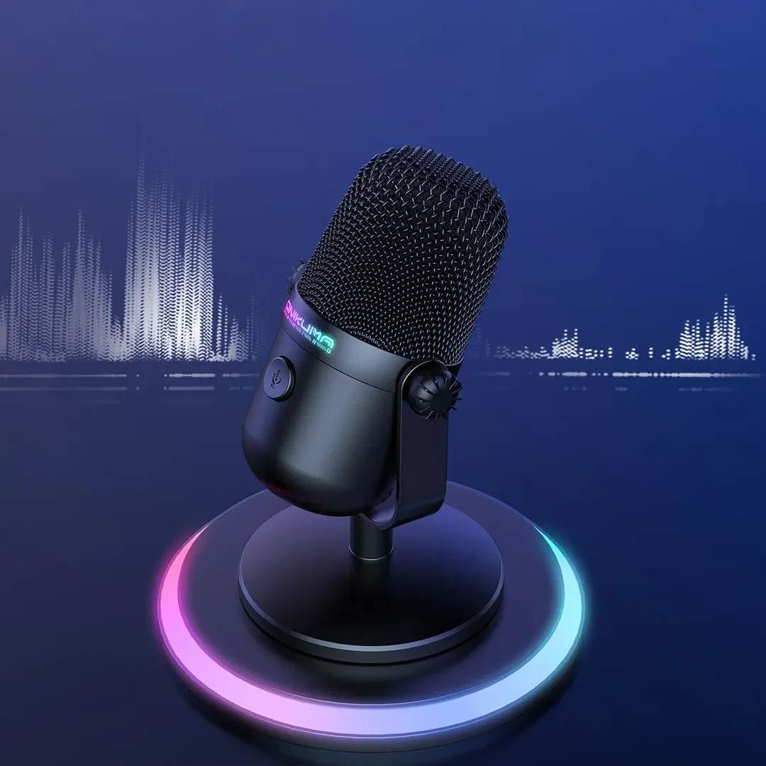 ONIKUMA M830 Wired Gaming Microphone  with Colorful RGB lighting effect