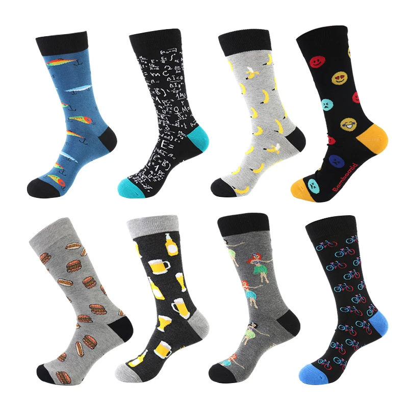 Manufacturer Wholesale Patterned Fish Sock Winter Crew Men Socks