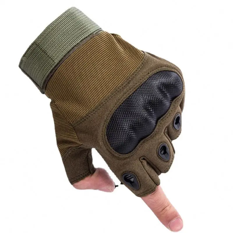 Outdoor Tactical Half-finger Gloves Cloth Microfiber Breathable Training Gloves Fitness Mountaineering Cycling Gloves