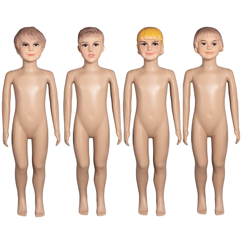 Plastic cheap skin color realistic manikin little boy little girl young child mannequin kids for sale