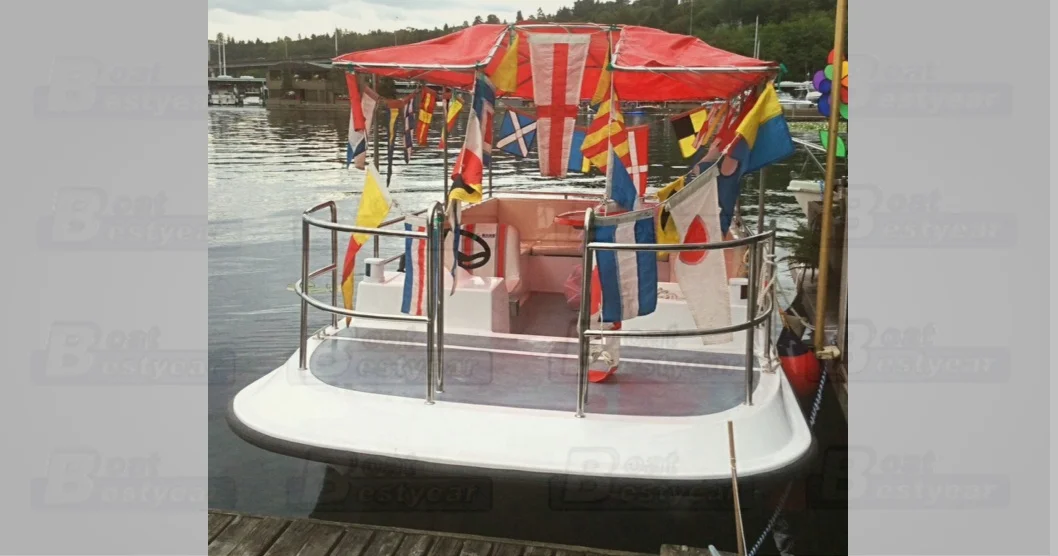 fiberglass electric catamaran pontoon boat 550 open