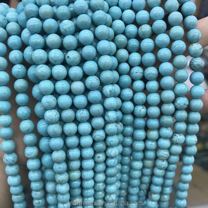 Wholesale Hot Gemstone Loose Beads Blue Natural Turquoise Beads For Jewelry Making 6mm 8mm 10mm