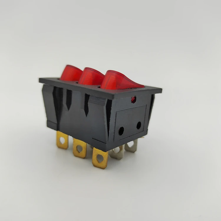 Three-Way with Light ON-OFF 9 Pin Power Switch 3 in 1 Combination Rocker Switch 15A/250V 20A/125V AC