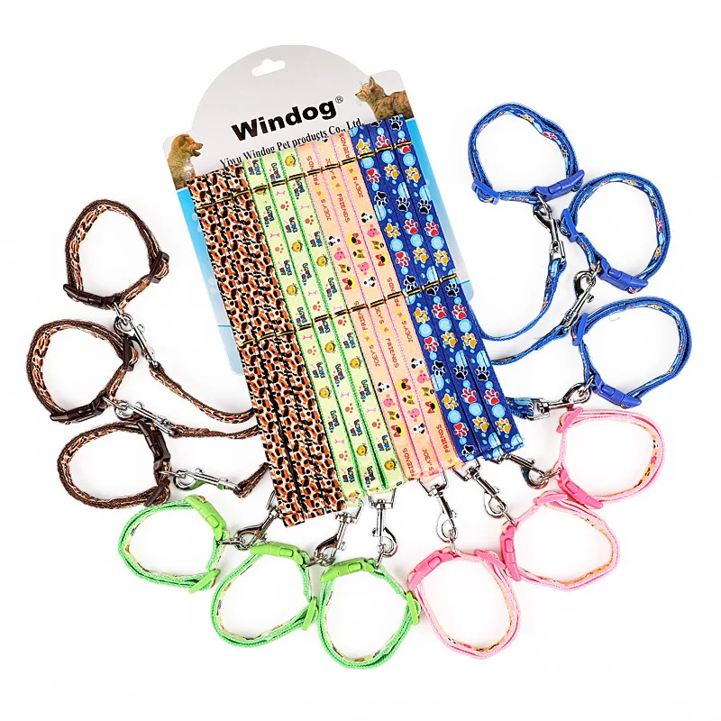 Printed Cat Rope Leads Pet Luxury Dog Harness Leash Set Traction Rope and Harness Collar and Leash Set