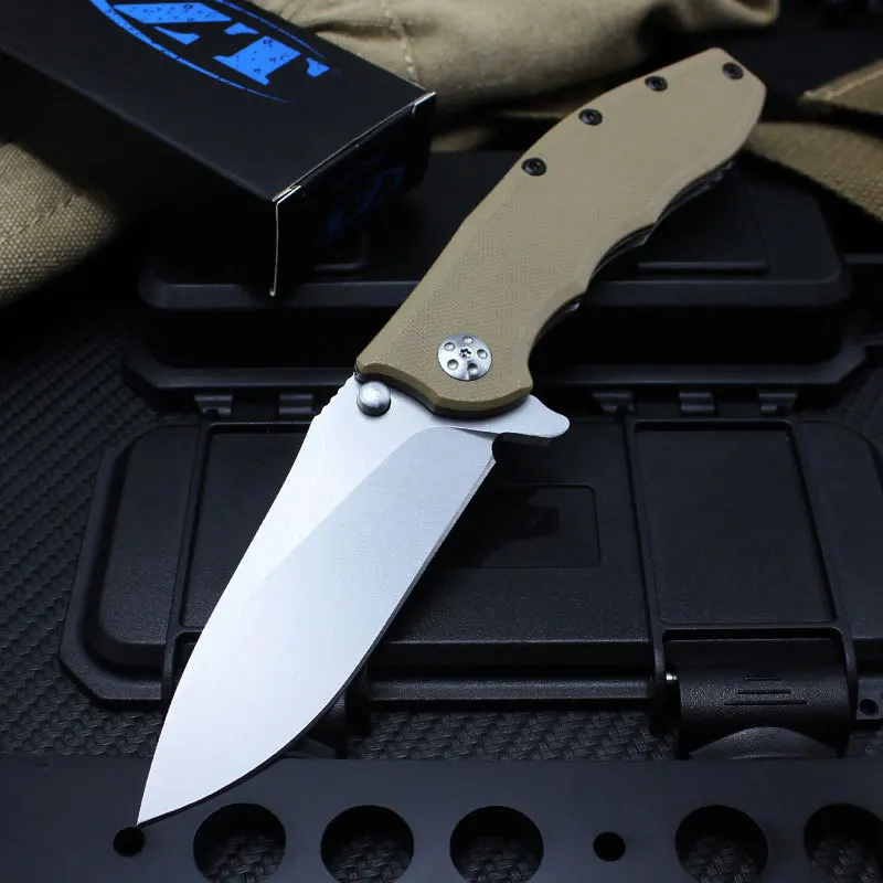 High Hardness G10 Handle Folding Blade Ball Bearing Drop Point D2 Steel Blade Pocket Knives Survival Camping Knife