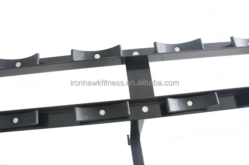Ironhawk Hot Sale Gym Equipment Two-layer Dumbbell  Rack 10 Pairs Dumbbell Storage Dumbbell Rack