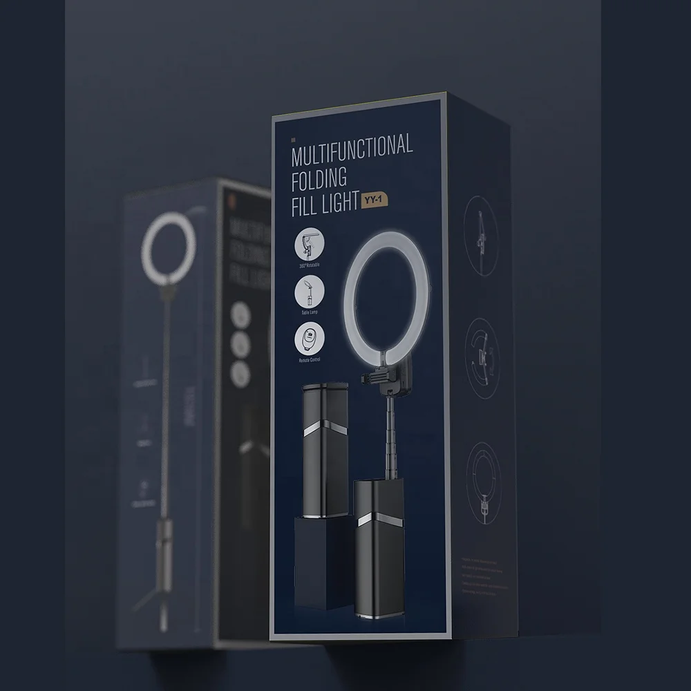 10 Inch 26cm Selfie Ring Light Makeup Folding Design Color Changing Rechargeable Led Lash Lamp With Tripod Stand