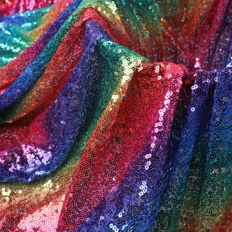 3mm rainbow sequin fabric
