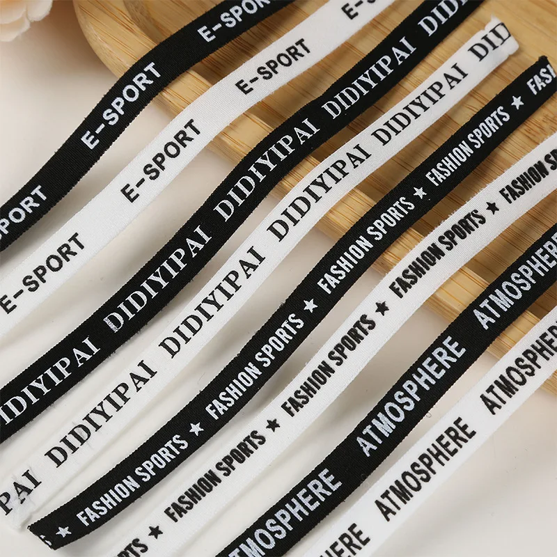 Custom Embossed Logo Jacquard Elastic Band Pattern Nylon Polyester Elastics For Clothing For Men Underwear /Bra/ Headband
