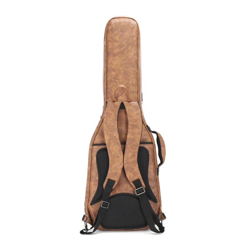 GB18 Rm Rainbow music OEM custom guitar case bag  brown leather durable adjustable soft straps electric Guitar bag gig bag