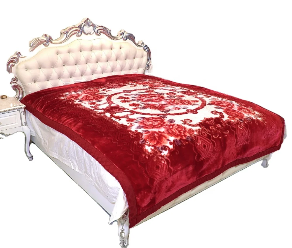 American Style King Size Royal Mink Blanket Winter Super Soft Raschel Blanket Solid Pattern Portable for Beds Competitive Price