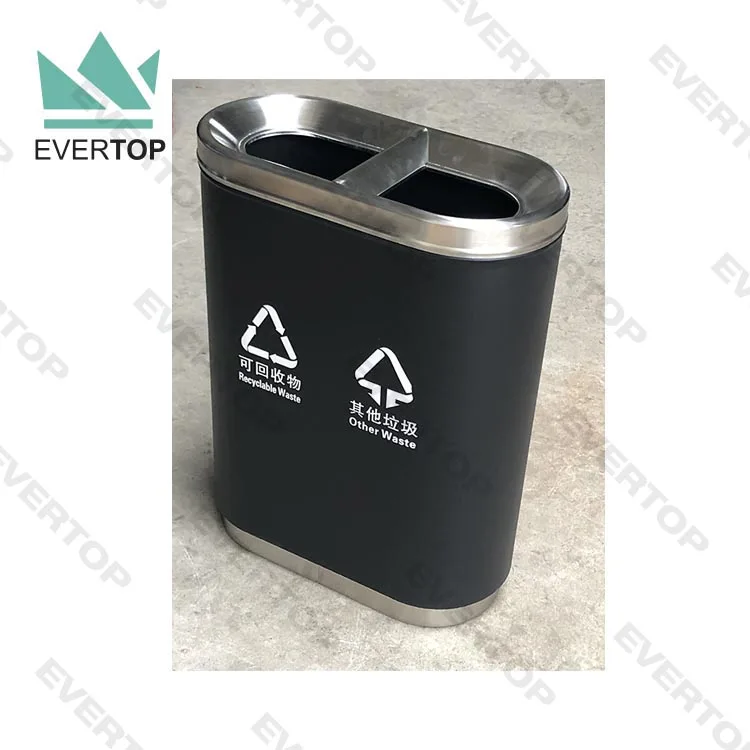 SD-07B Public Commercial Dustbin Classification Trash Can Dual Compartment Garbage Bin Hotel Double trash Cans for Sorting Waste