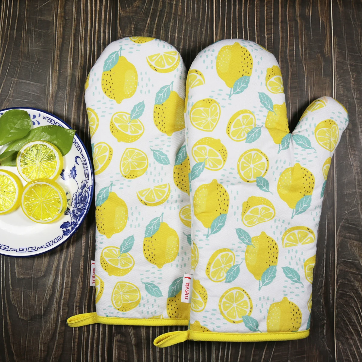 Wholesale Price100% Cotton Custom Logo Cooking Oven Mitts and Pot Holder Set