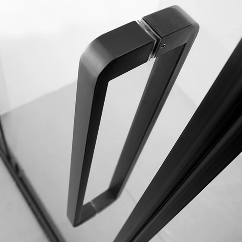 Modern Black Aluminium Framed Corner Cabin Shower Cubicle Sliding Door Shower Room