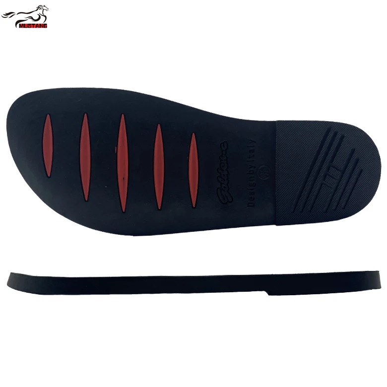 Mustang flip flop material sole rubber making sandal sole customized sandal slipper sole with custom
