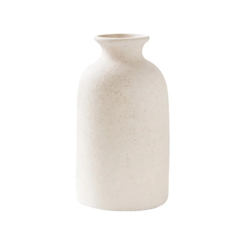 Simple retro frosted ceramic vase stoneware round bottle creative home decoration Nordic pastoral ornaments