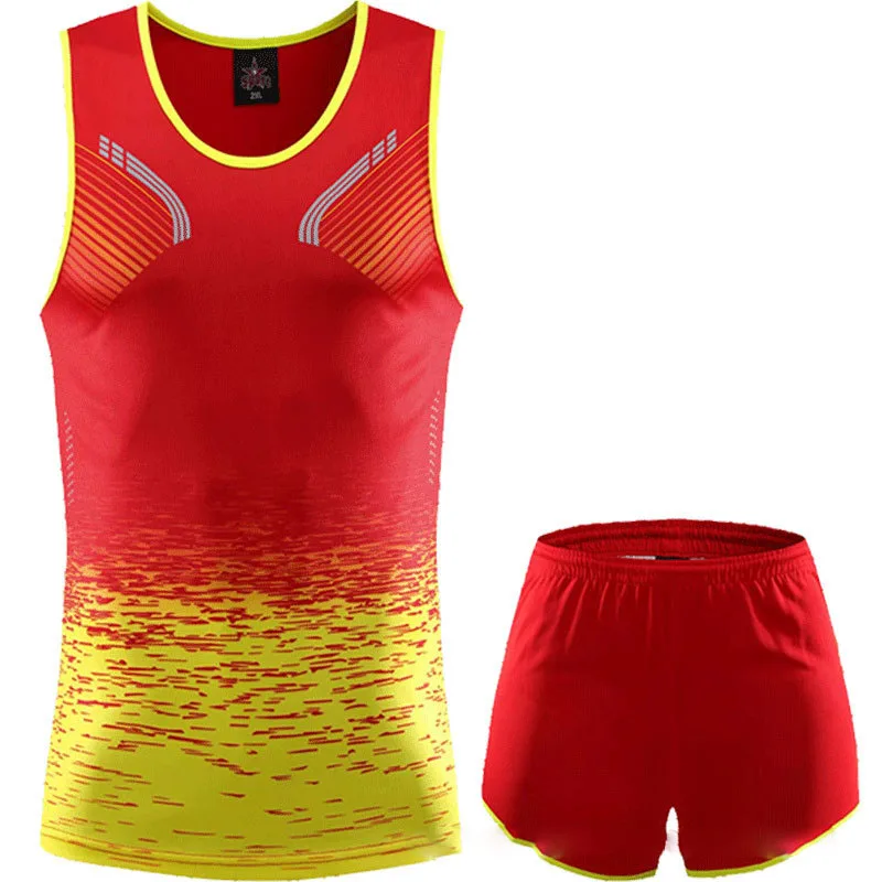 Track suit male and female students long sprint race training fitness marathon running sports suit blank printed logo
