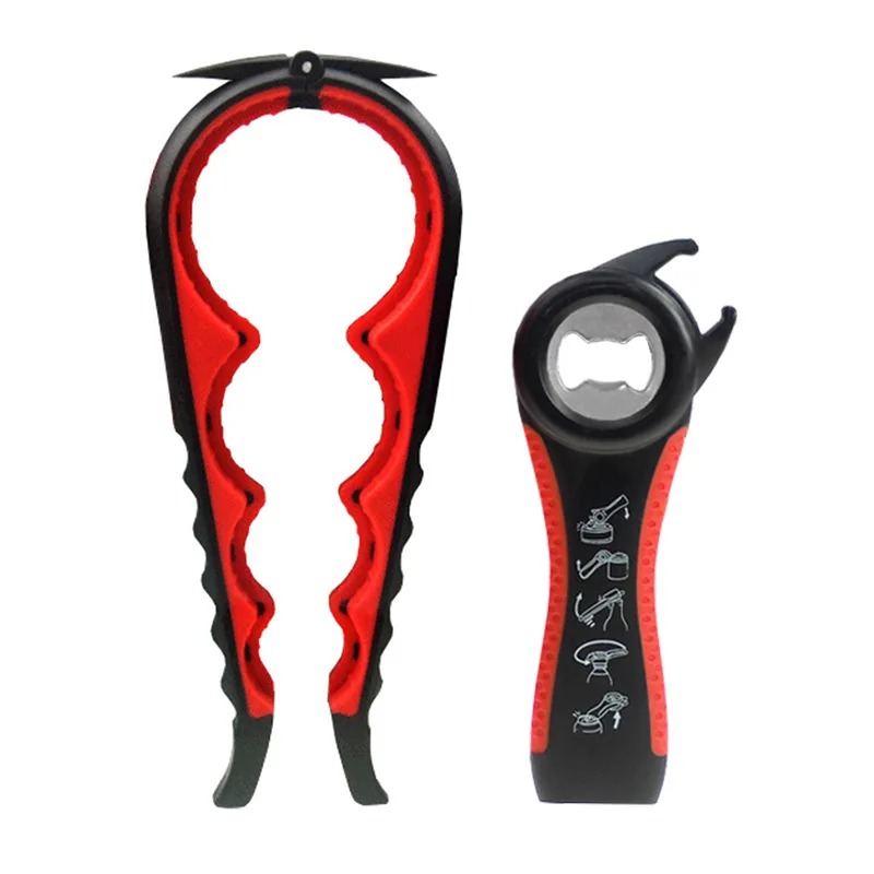 New Design Colorful Nonslip Handles 5 in 1 Multi Function Jar Opener Can Opener Bottle Opener Kit for Weak Hands