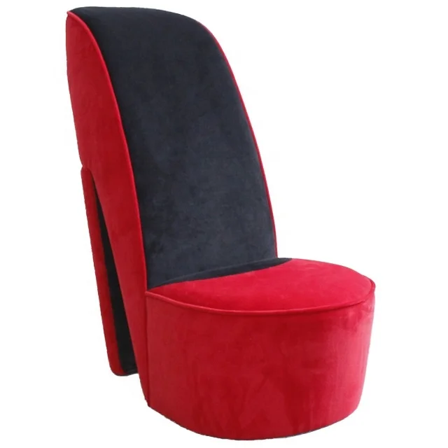 Full Of Design Sense Red Velvet Armless Accent High Heel Chair Leisure Chair