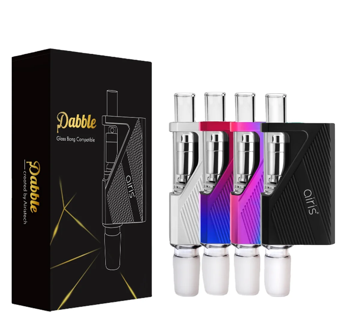 
New Arrival 2020 AIRIS Dabble Variable Voltage Big Vapor Glass Smoking Water 2 IN 1 Innovative Wax Concentrate Vape Pen Device 