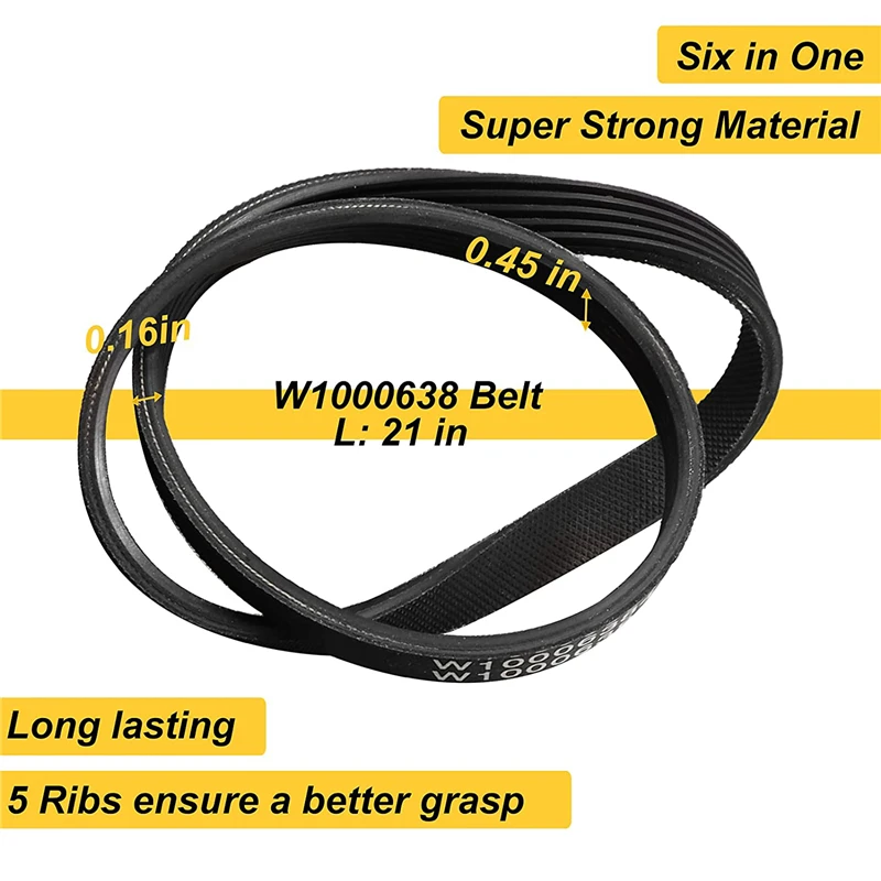 W10721967 шайба шкив муфты и W10006384 Замена приводного ремня Набор для Whirlpool