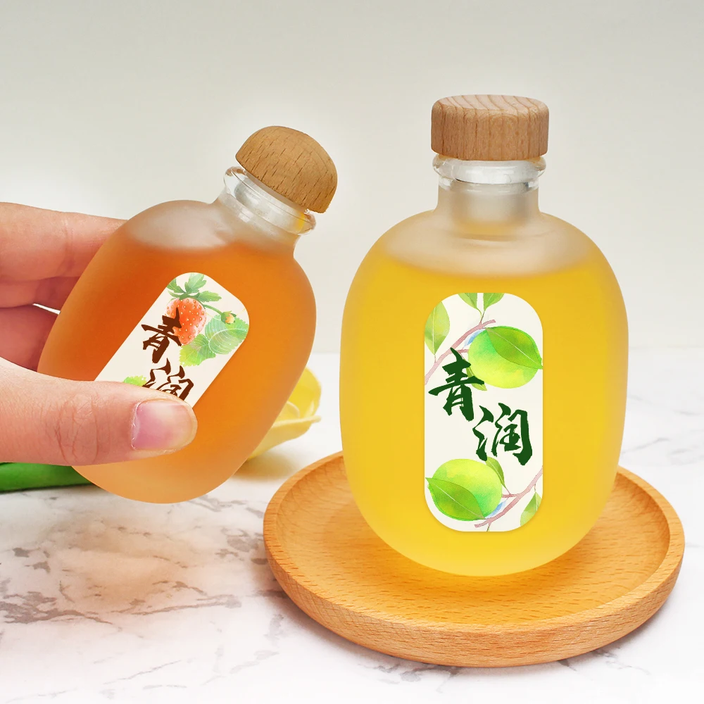 High quality clear spirit liquor rum whisky vodka glass bottle 100ml 250ml with cork stopper