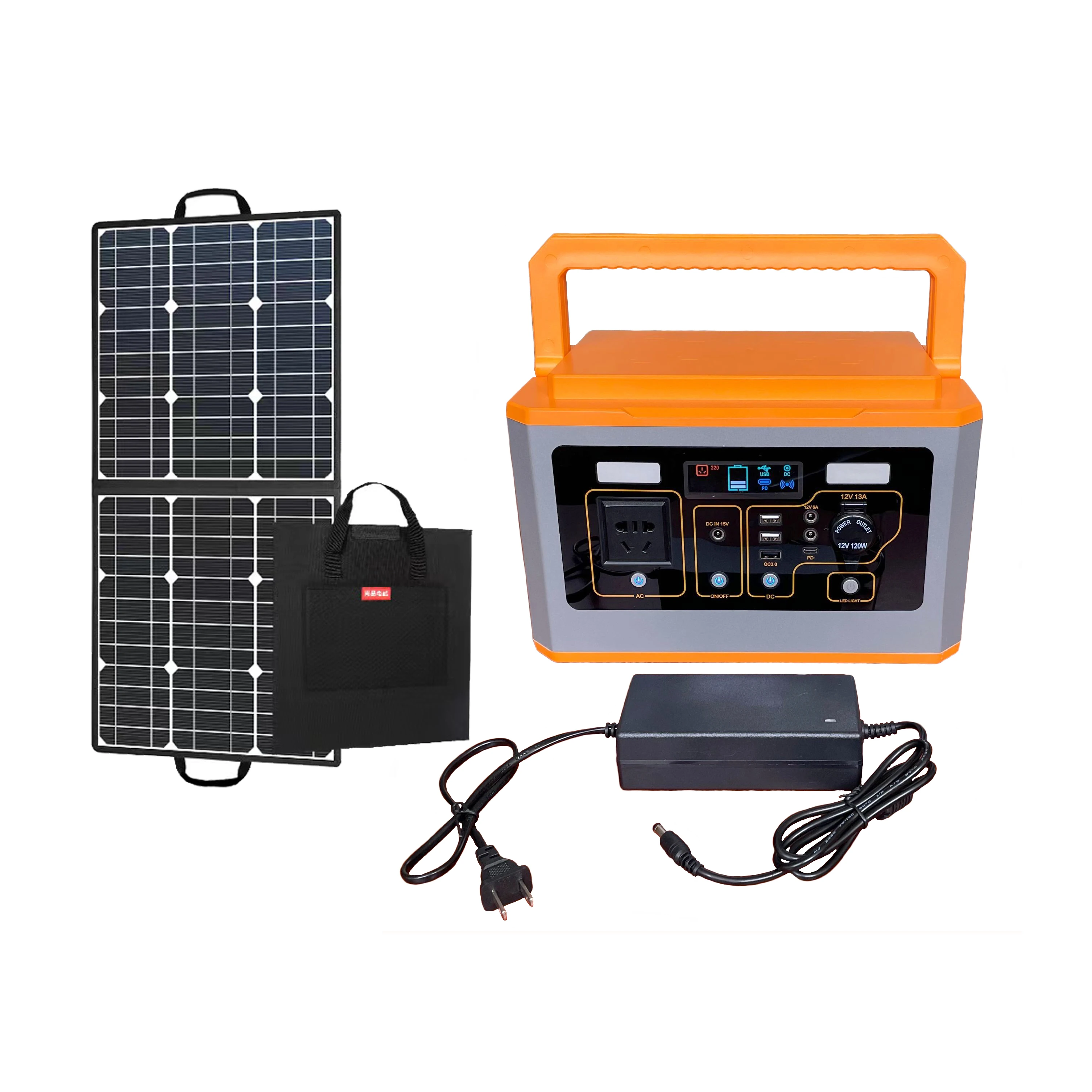 2022 Portable 220v 300w Solar Power Station 500w Generator, Solar 110v Portable Power Station 1000w with Solar Panel
