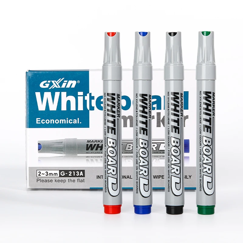 GXIN G-213A 12colors dry erase marker Low odor Multicolor white board marker Supplier Price school whiteboard marker set