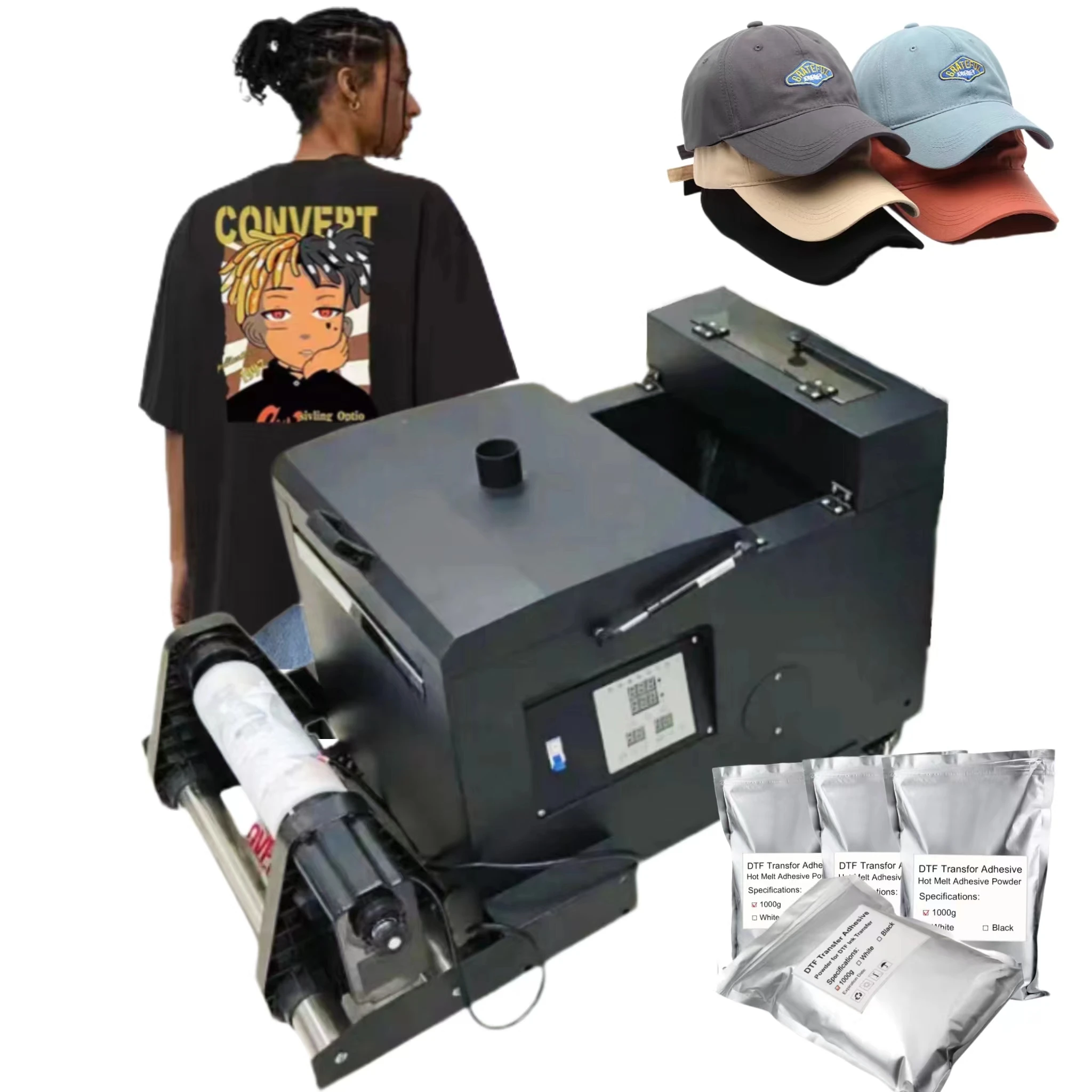 XP600 DTF Polyester Film Printer Mini Automatic Drying A3 Shaking Powder Machine